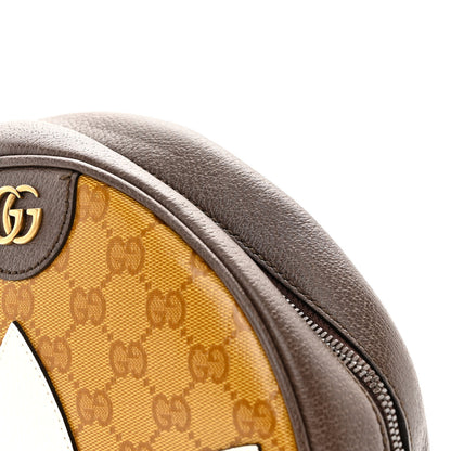 Gucci X ADIDAS Crystal Vintage Monogram Textured Dollar Calfskin Web Trefoil Small Ophidia Round Shoulder Bag Mid Natural Nut Off White New Acero 12 of 13