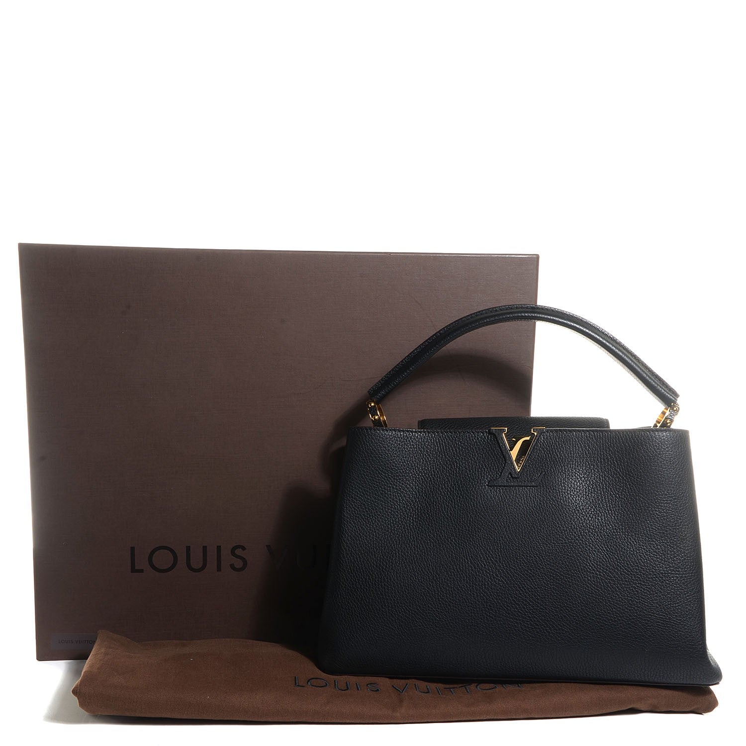 Louis Vuitton Taurillon Capucines MM Black 8 of 8