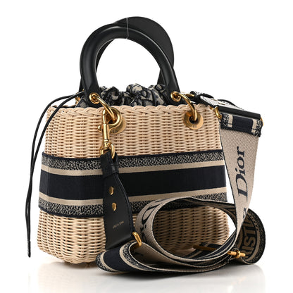 Christian Dior Wicker Oblique Medium Lady Dior Bag Blue 2 of 8
