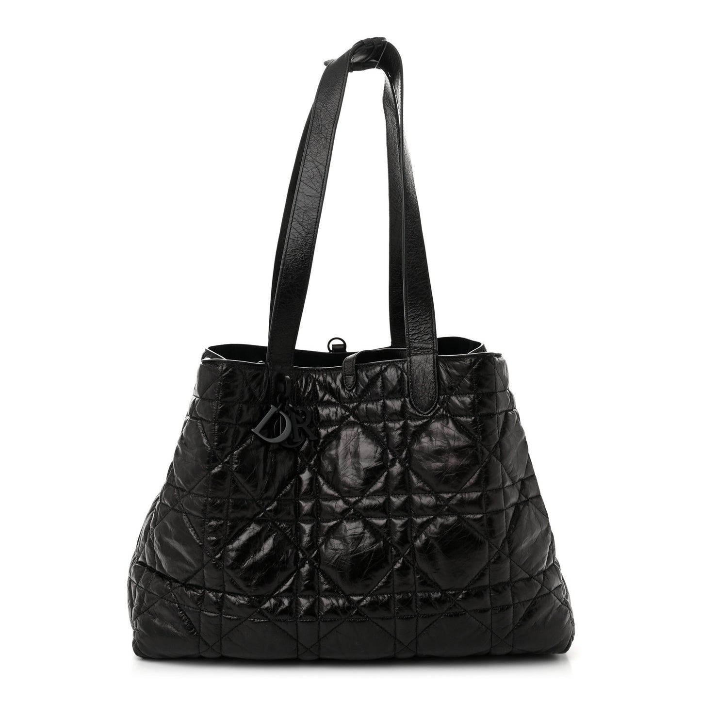 Crinkled Calfskin Macrocannage Large Toujours Black