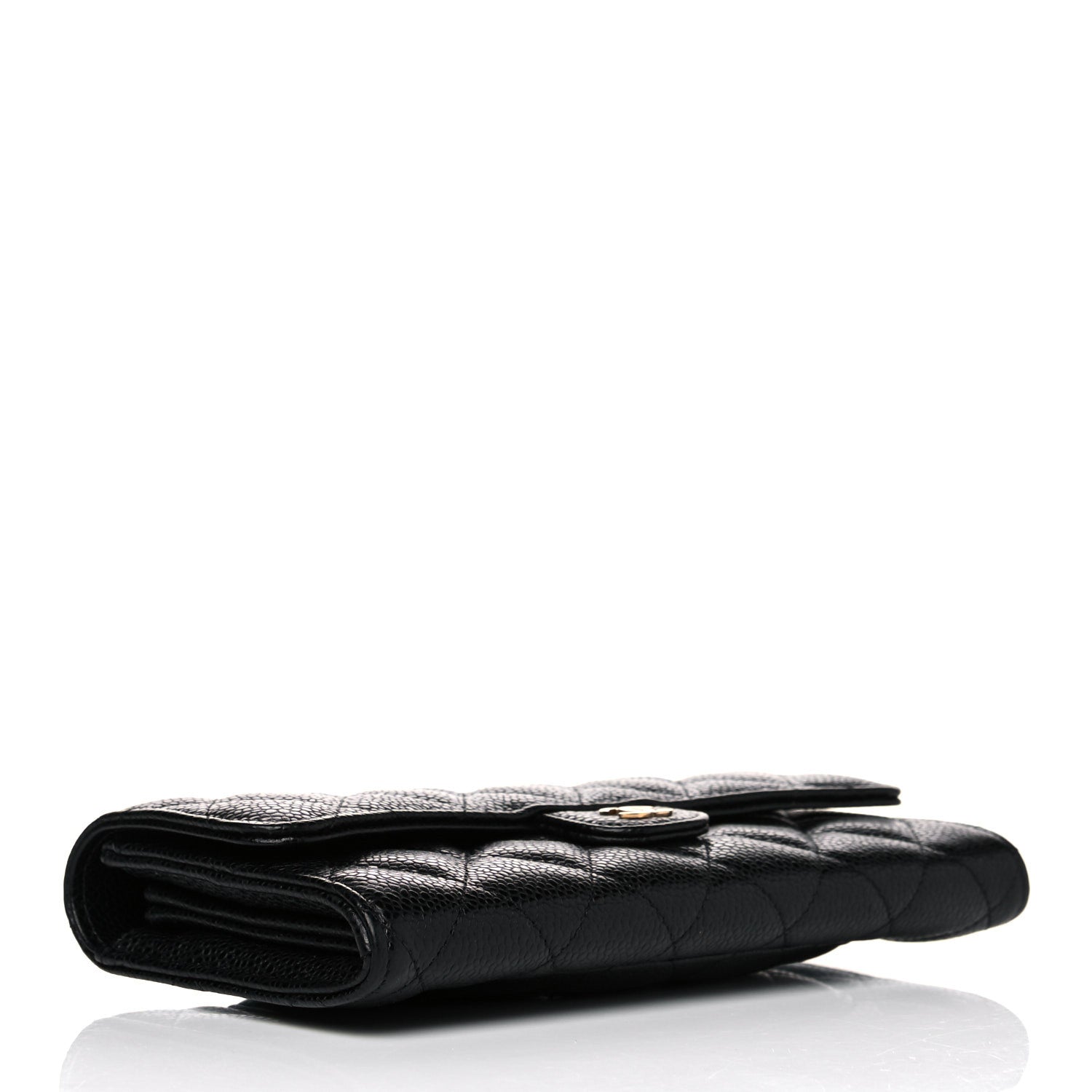 Chanel Caviar Quilted Large Gusset Flap Wallet Black 4 of 11