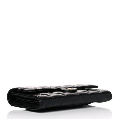 Chanel Caviar Quilted Large Gusset Flap Wallet Black 4 of 11