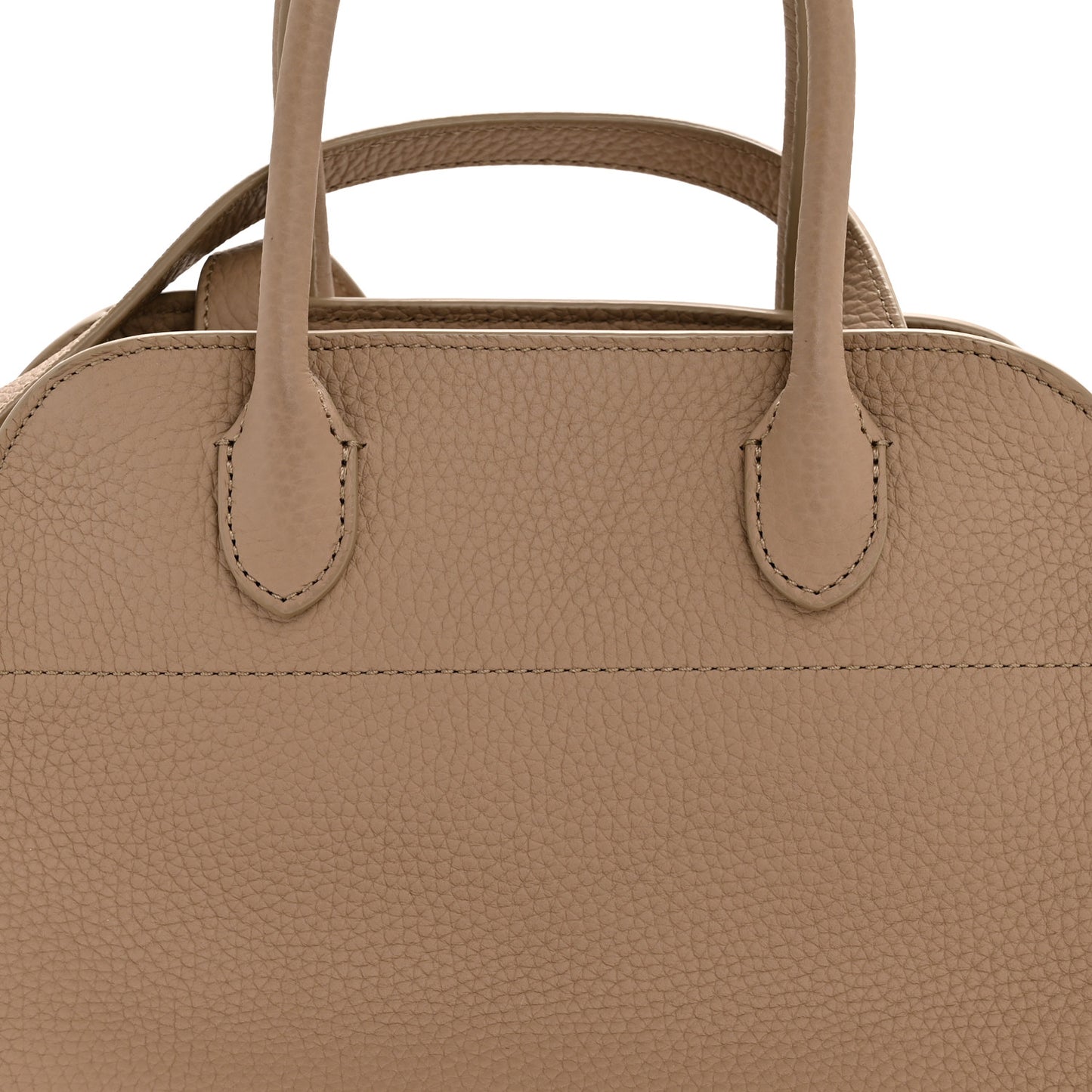 Grained Calfskin Soft Margaux 10 Bag Dark Taupe
