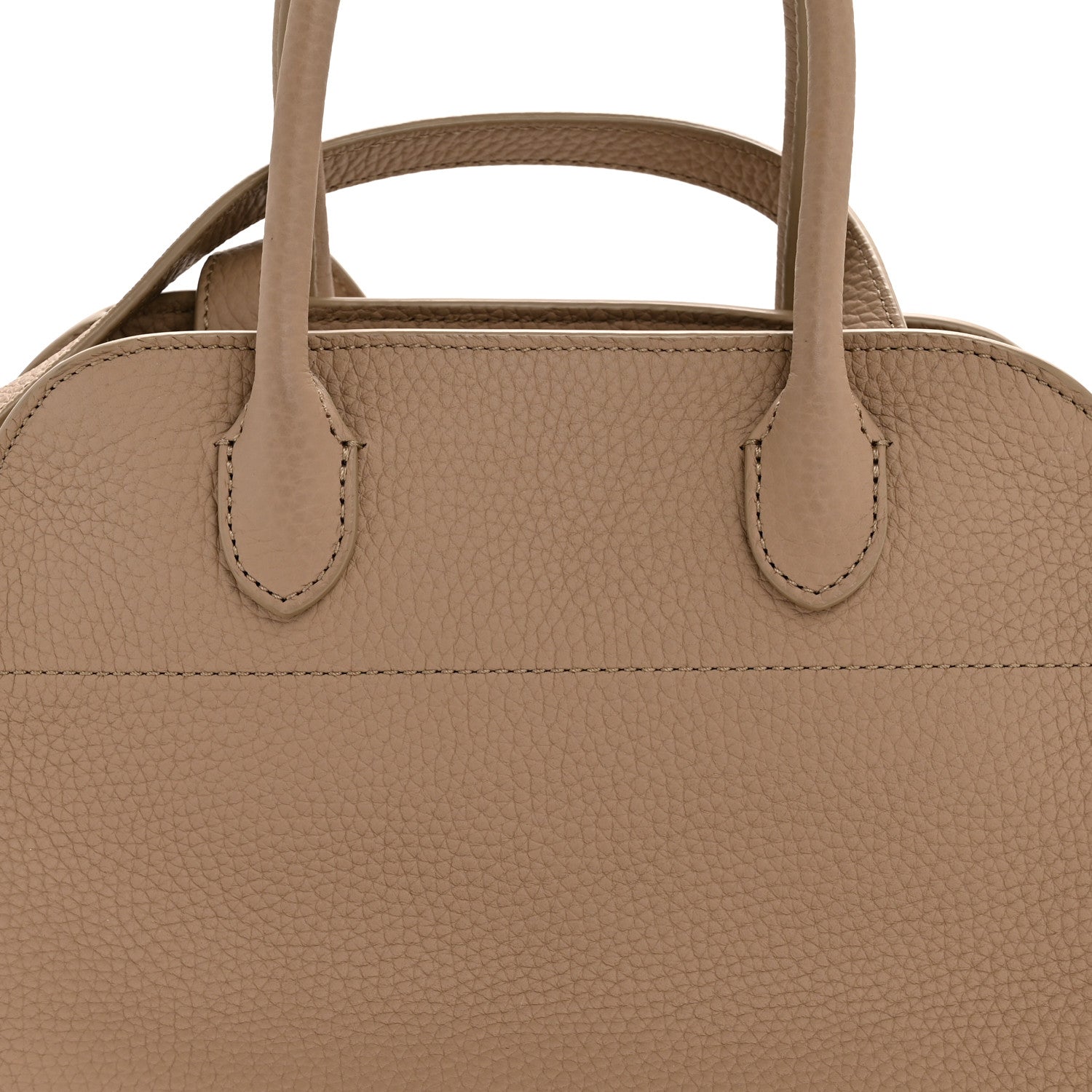 The Row Grained Calfskin Soft Margaux 10 Bag Dark Taupe 7 of 10