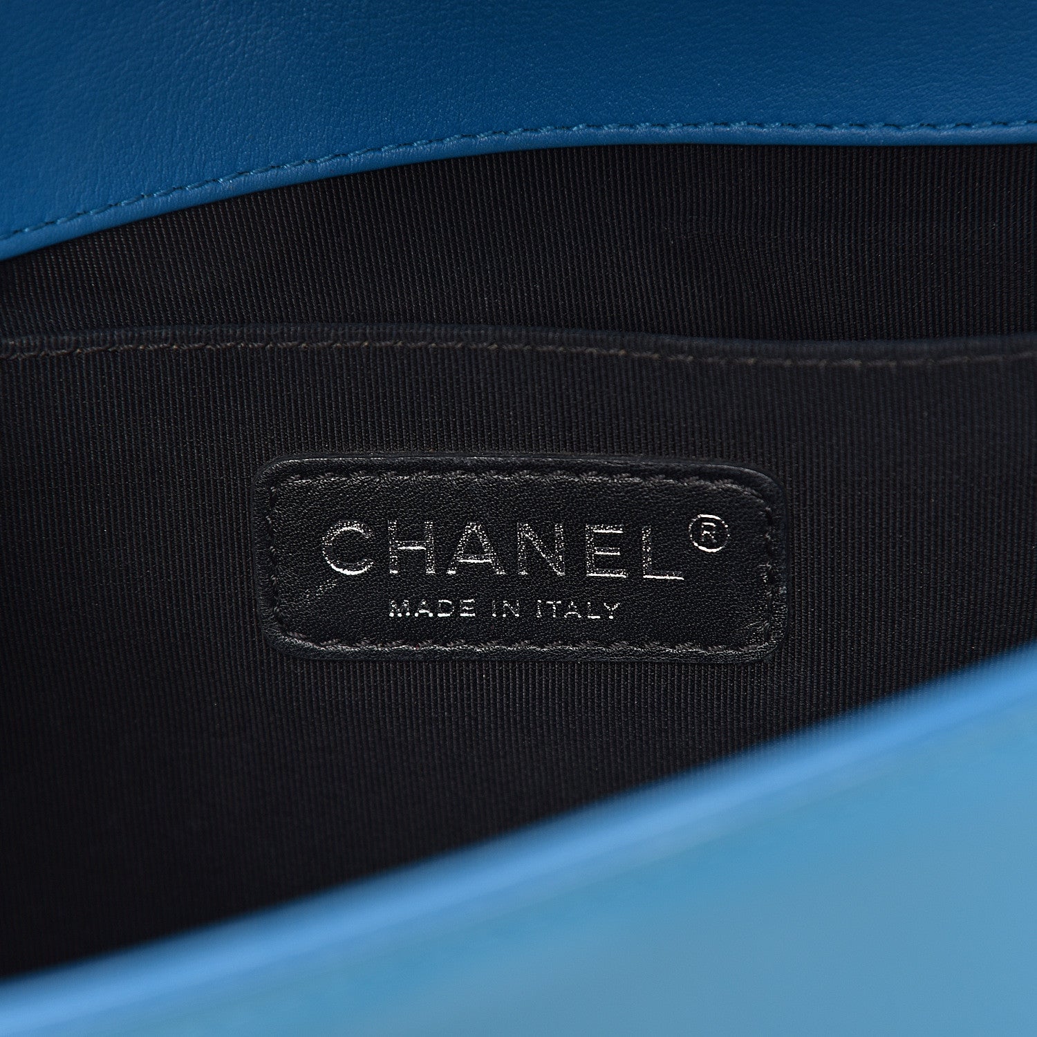 Chanel Patent Calfskin Quilted Medium Plexiglass Boy Flap Blue 8 of 13