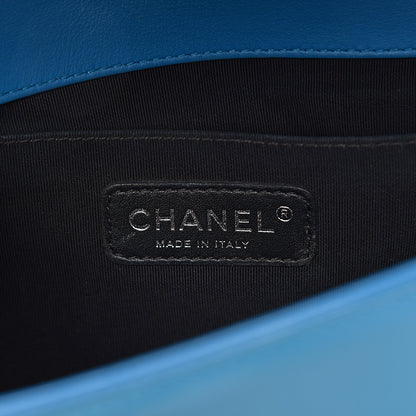 Chanel Patent Calfskin Quilted Medium Plexiglass Boy Flap Blue 8 of 13