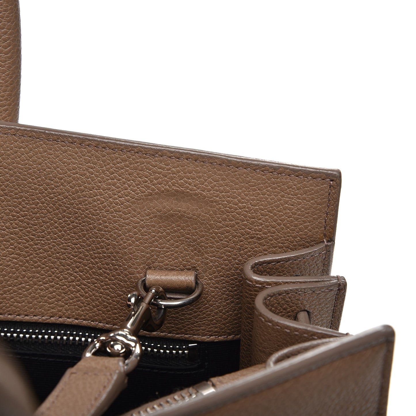 Grained Calfskin Small Sac De Jour Dark Beige