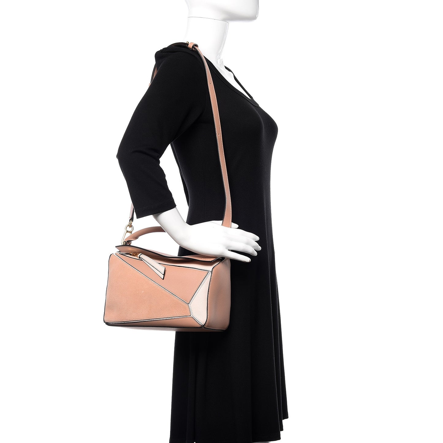 Calfskin Suede Small Puzzle Bag Blush