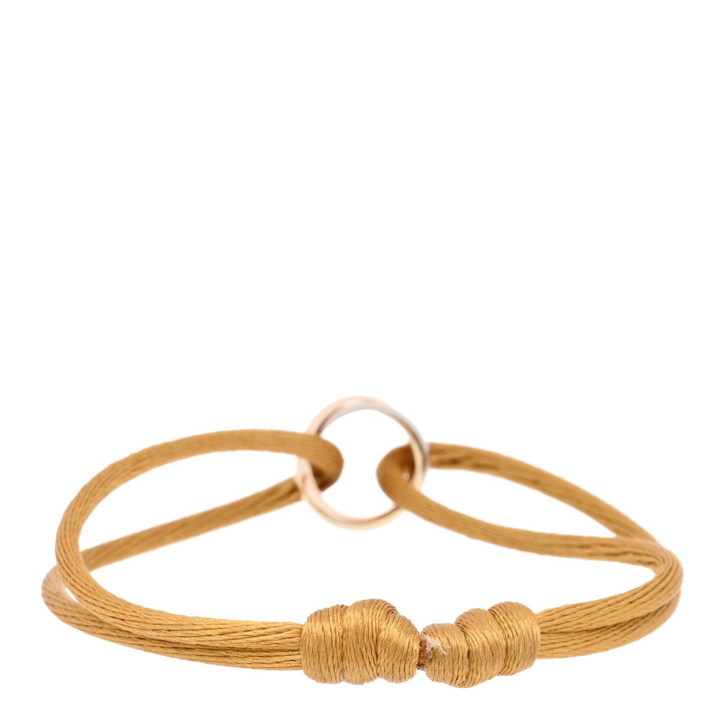 18K Pink Yellow White Gold Trinity Adjustable Cord Bracelet Gold