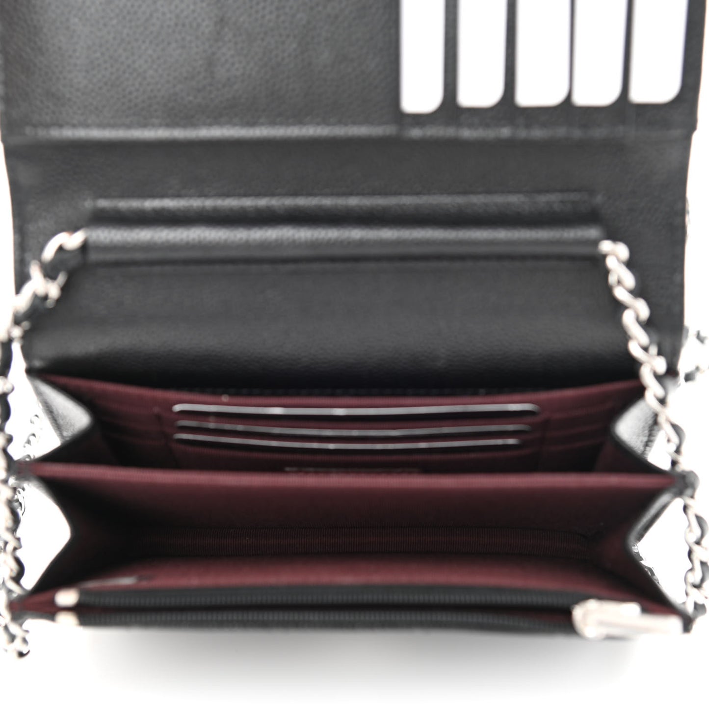 Caviar Quilted Mini Wallet On Chain WOC Black