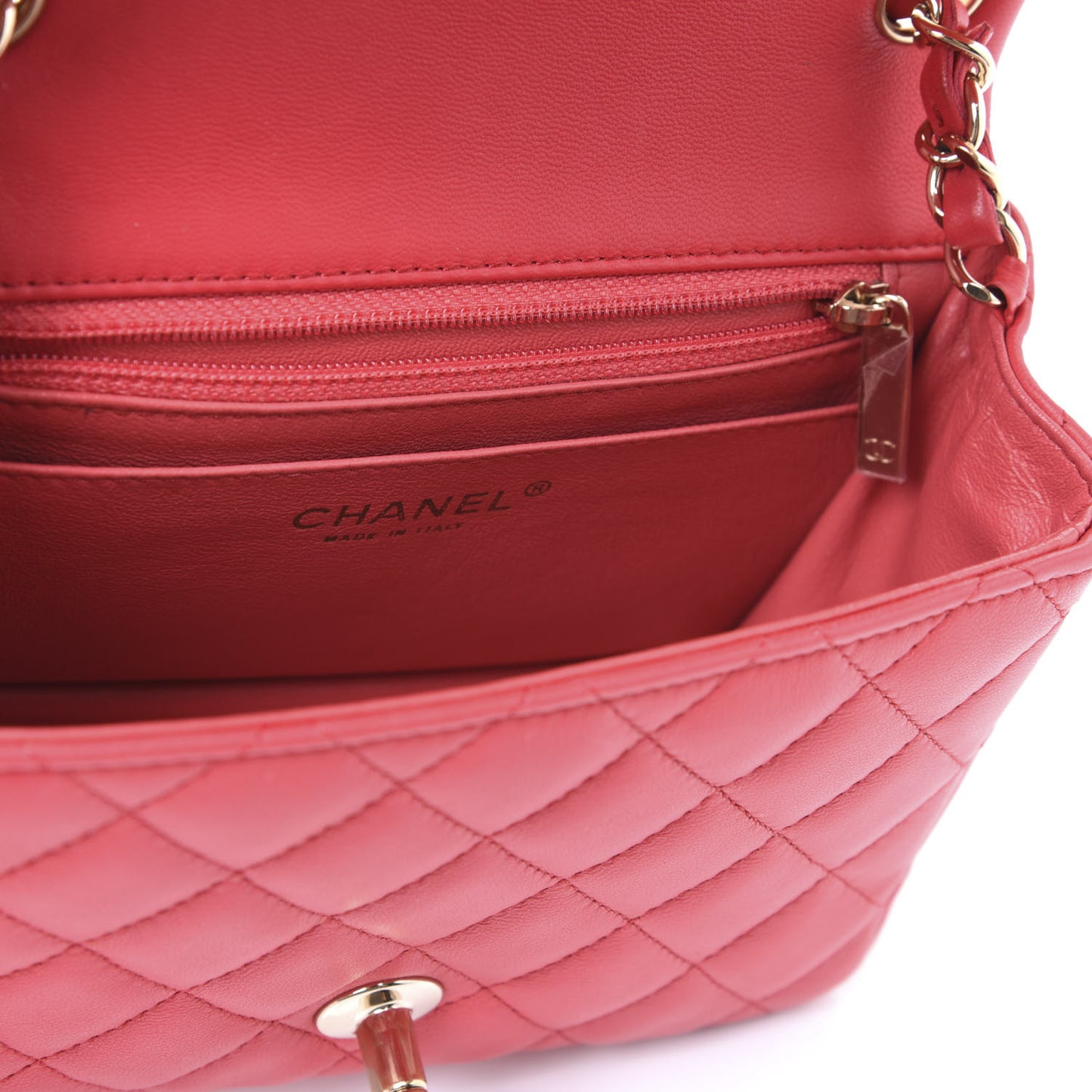Lambskin Quilted Mini Square Flap Pink