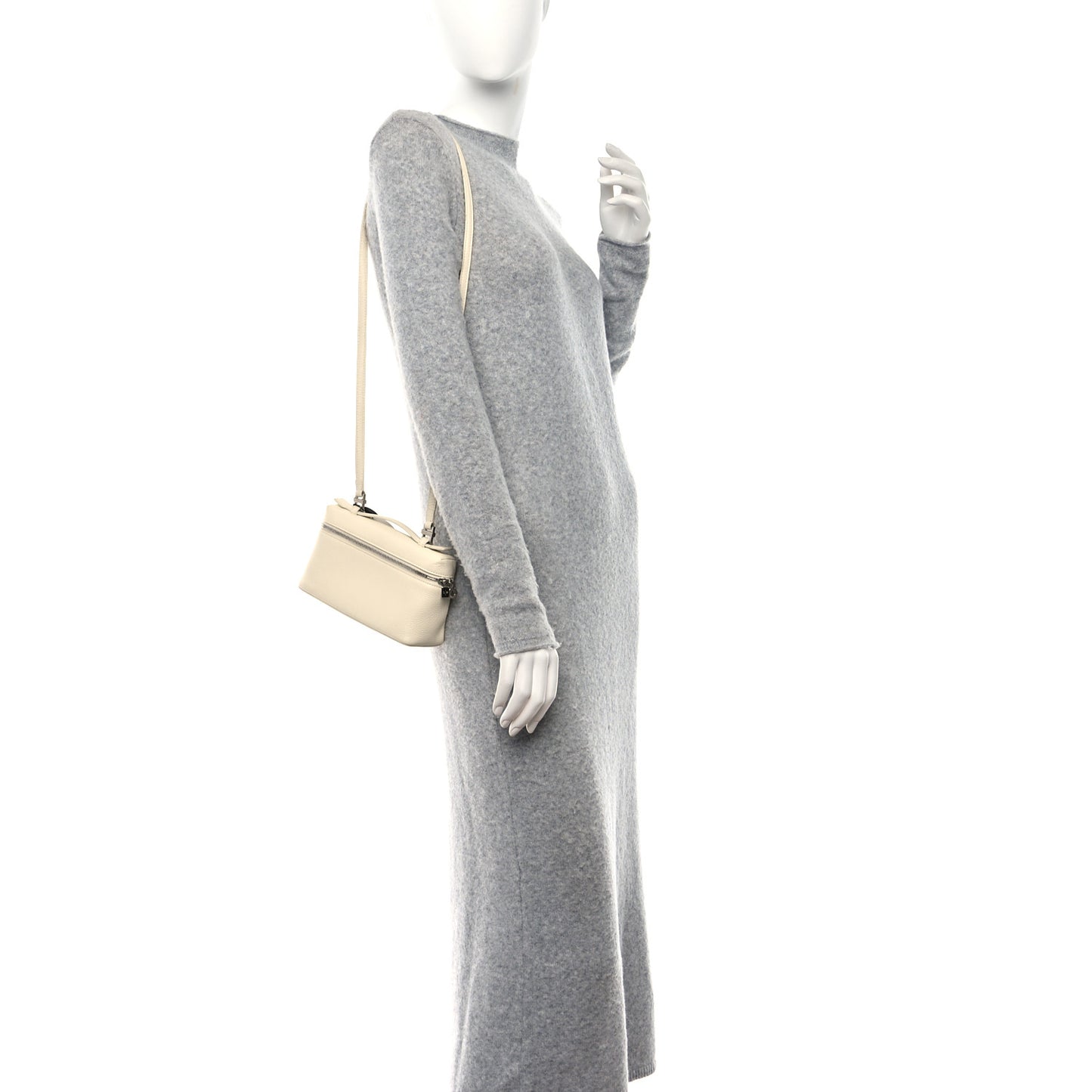Grained Calfskin L19 Extra Pocket Pouch Whisper White