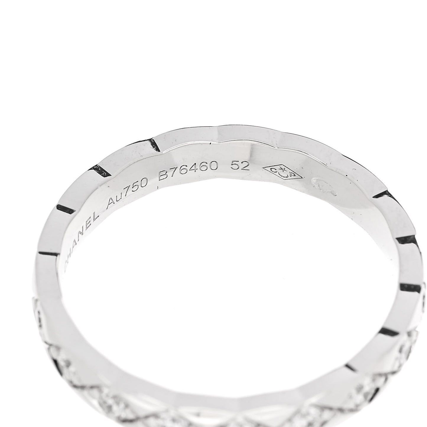 18K White Gold Diamond Mini Coco Crush Ring 52 6