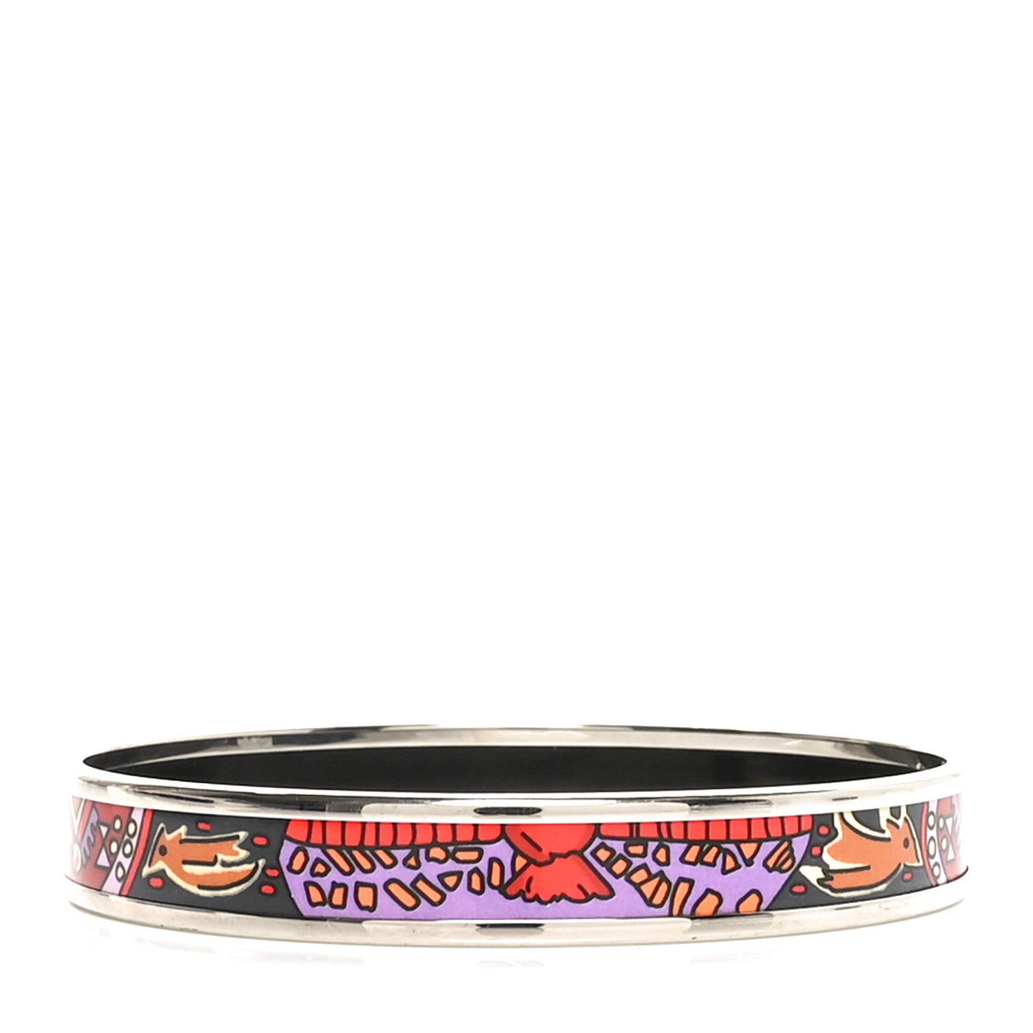 Hermes Enamel Printed Narrow Bracelet 70 3 of 5