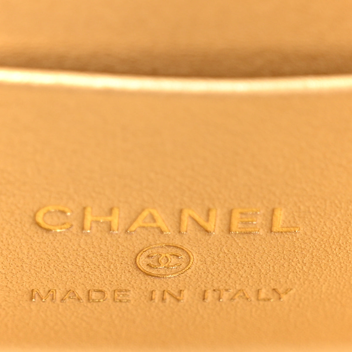 Chanel Metallic Caviar Quilted Small Vanity Case With Chain Gold 6 of 10