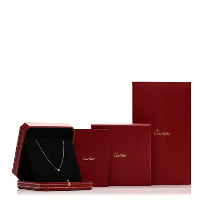 Cartier 18K White Gold Diamond .19ct 1895 Solitaire Pendant Necklace 5 of 5