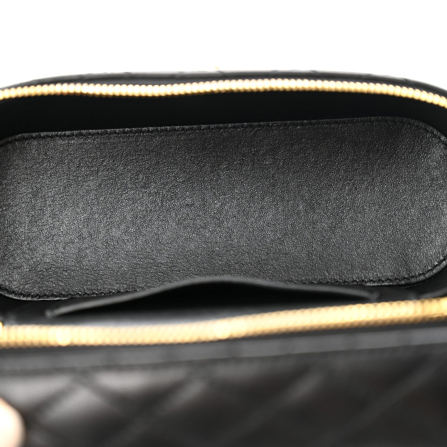 Lambskin Quilted Mini Gaby Vanity Case Black