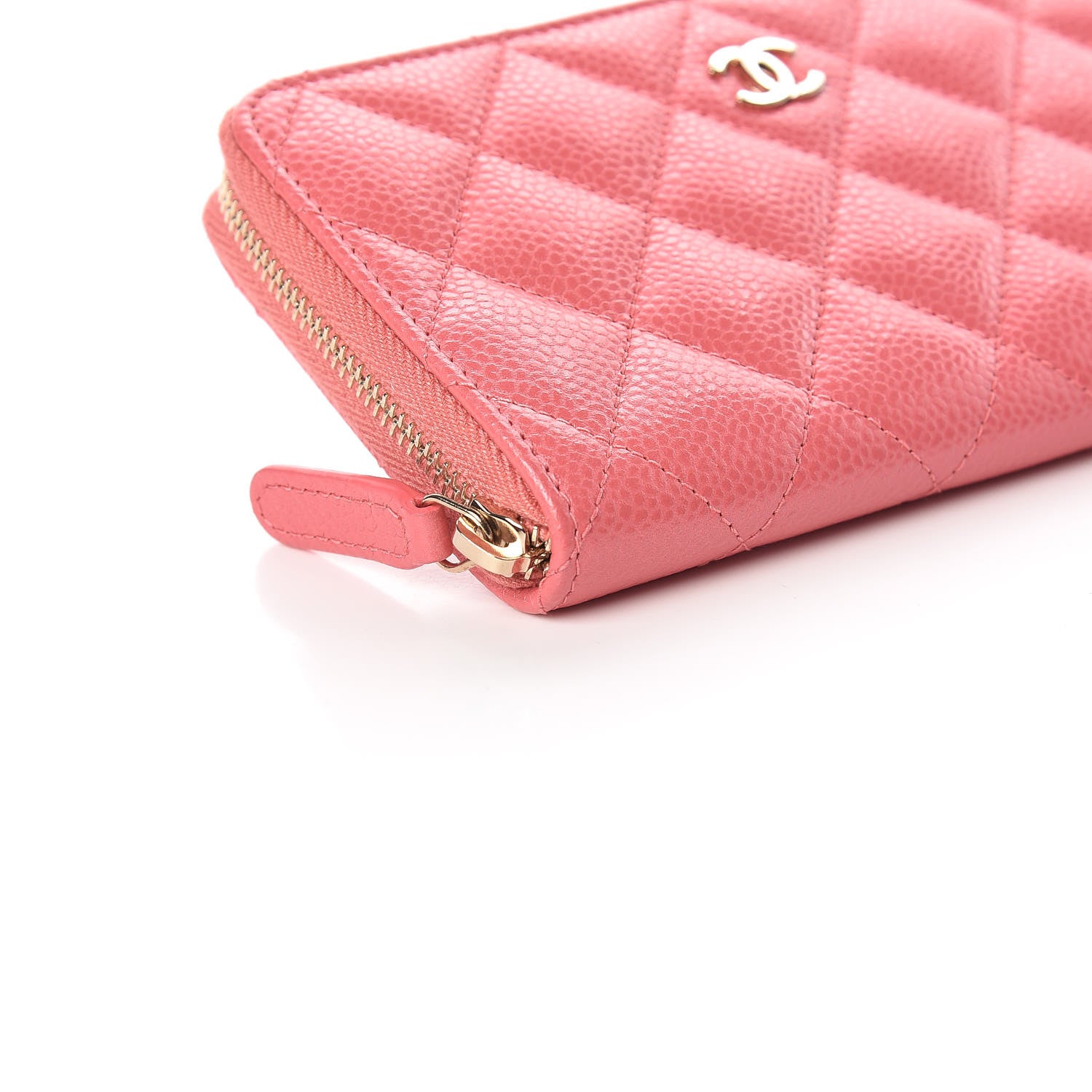 Chanel Iridescent Caviar Quilted Medium Zip Around Wallet Pink 9 of 12