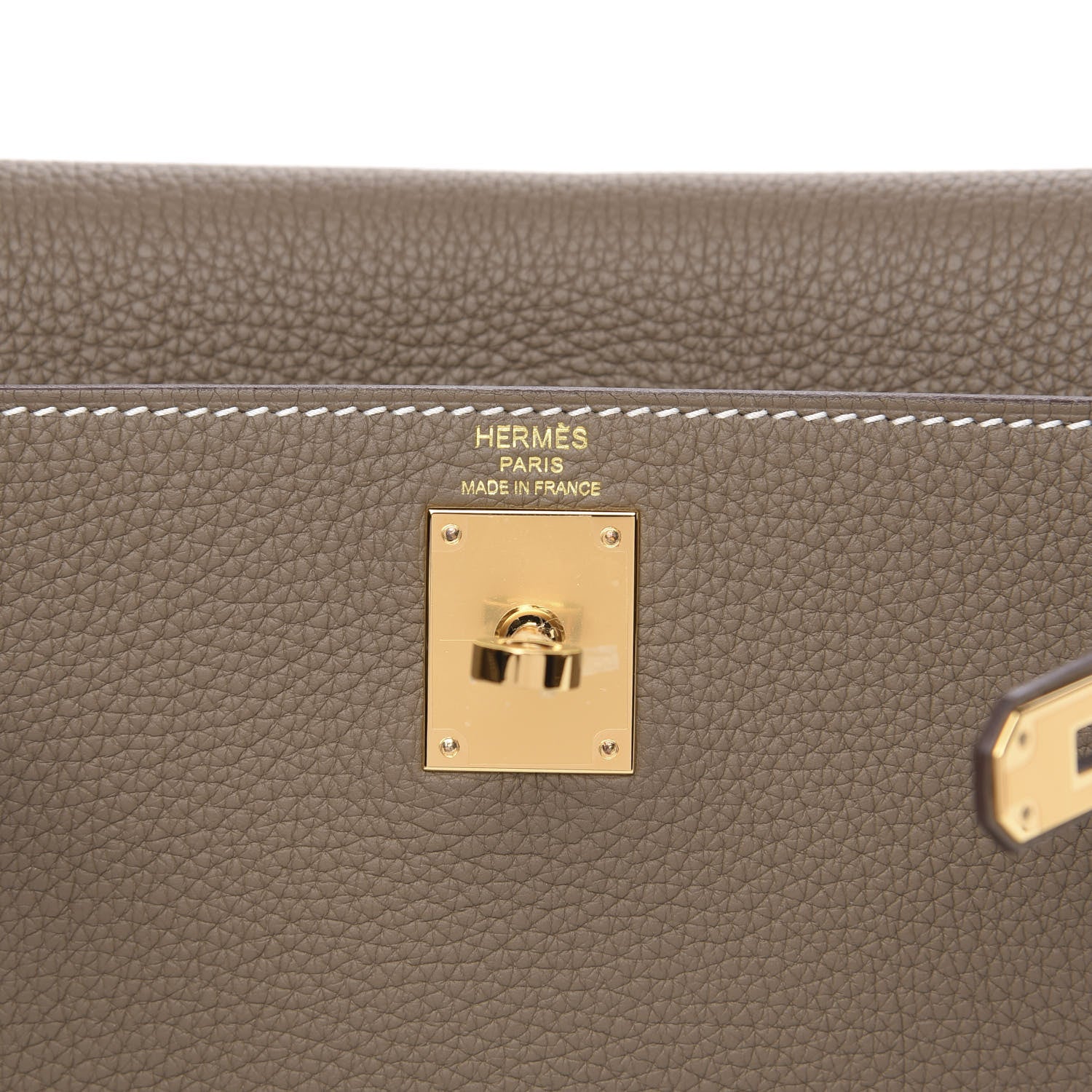 Hermes Taurillon Clemence Kelly Ado Backpack Etoupe 4 of 9