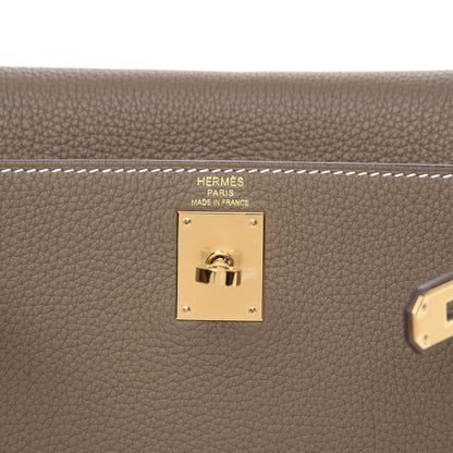 Hermes Taurillon Clemence Kelly Ado Backpack Etoupe 4 of 9