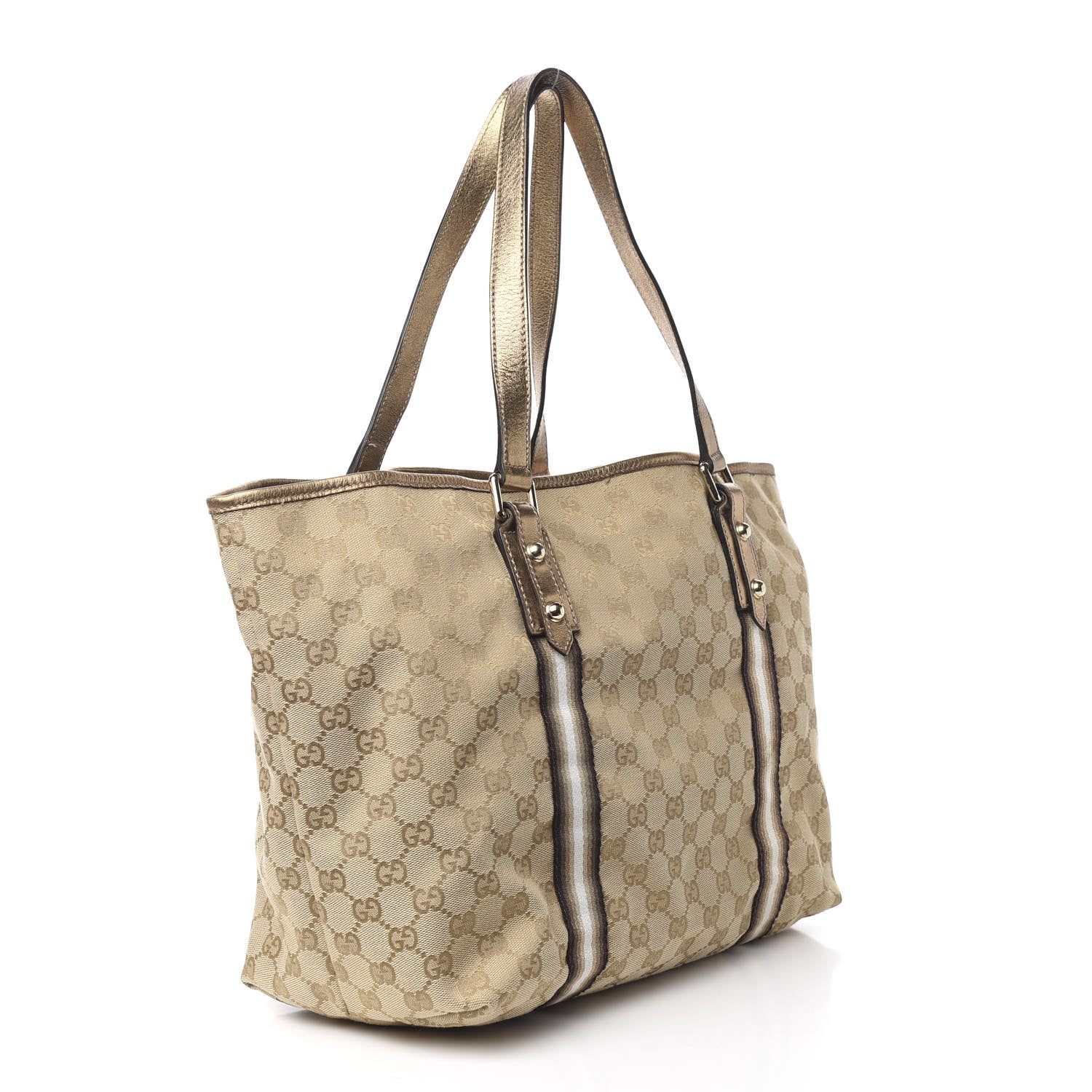 Gucci Monogram Large Jolicoeur Tote Gold 2 of 9
