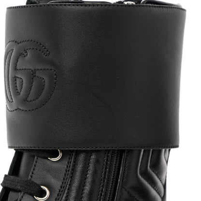 Gucci Nappa Frances GG Matelasse Platform Combat Boots 36 black 12 of 13