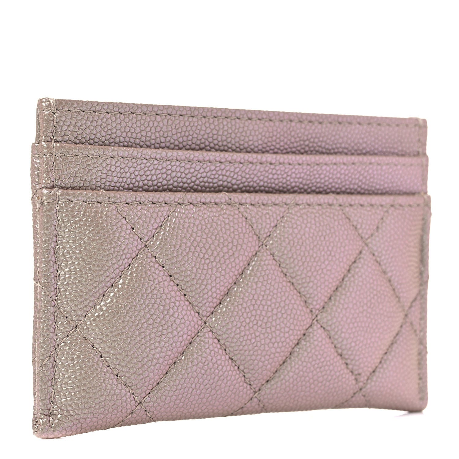 Chanel Iridescent Caviar Quilted Card Holder Beige 3 of 9