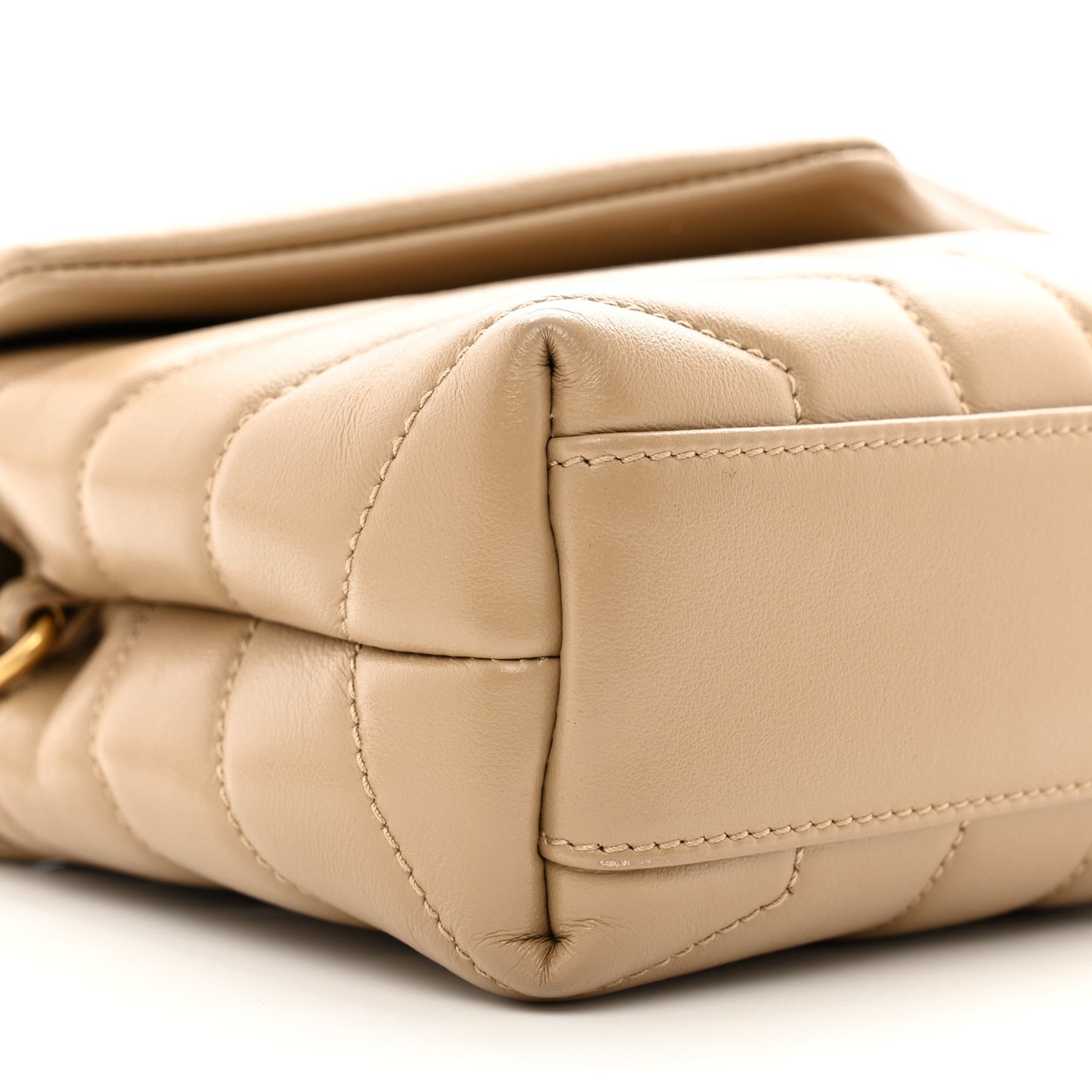Calfskin Y Quilted Monogram Toy Loulou Crossbody Bag Latte