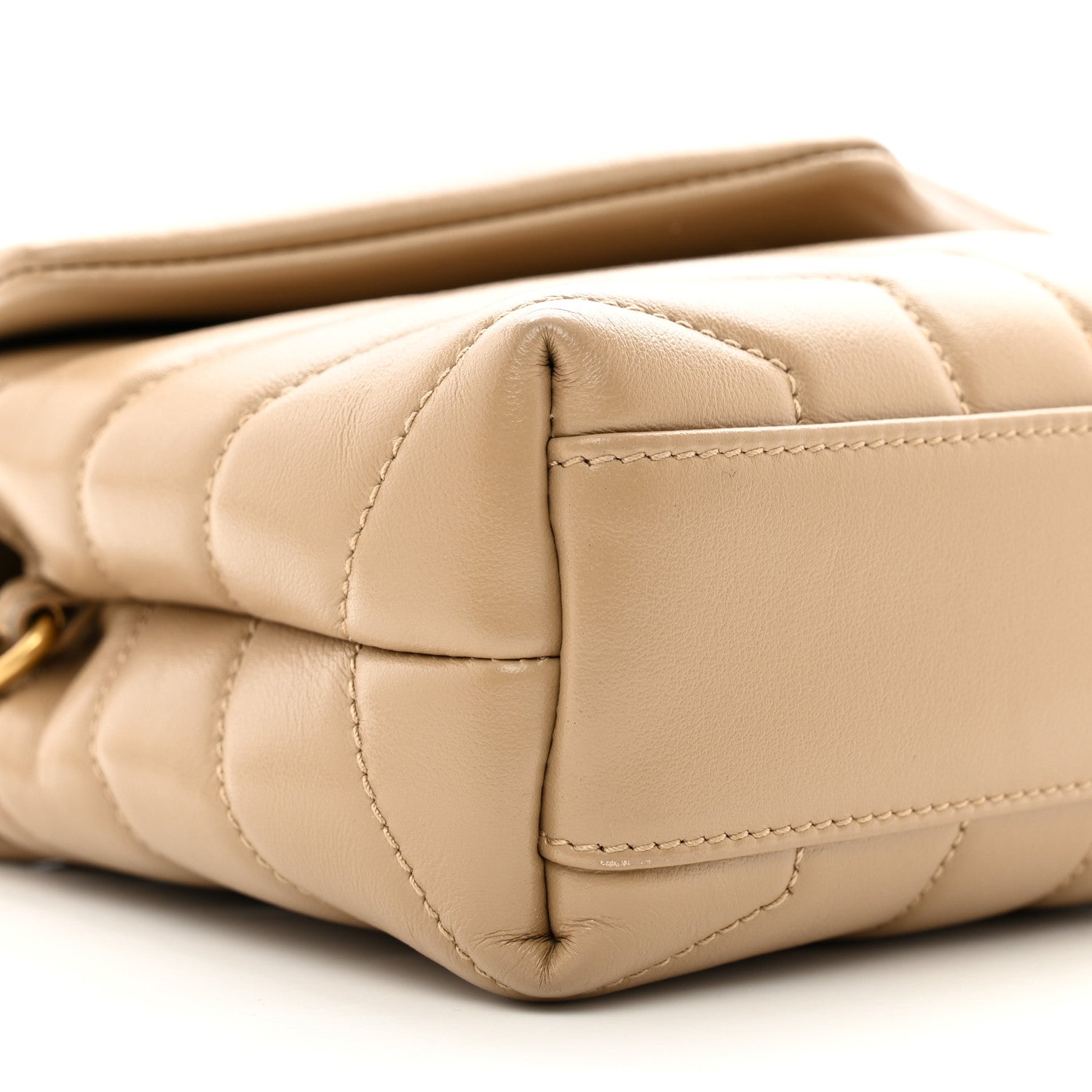 Saint Laurent Calfskin Y Quilted Monogram Toy Loulou Crossbody Bag Latte 10 of 13