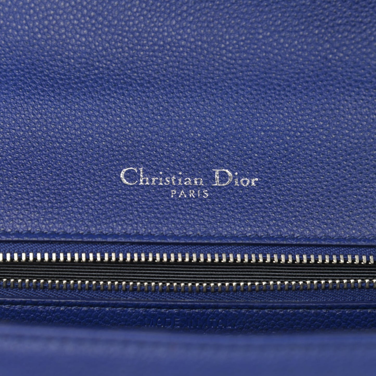 Grained Calfskin Medium Diorama Flap Bag Blue