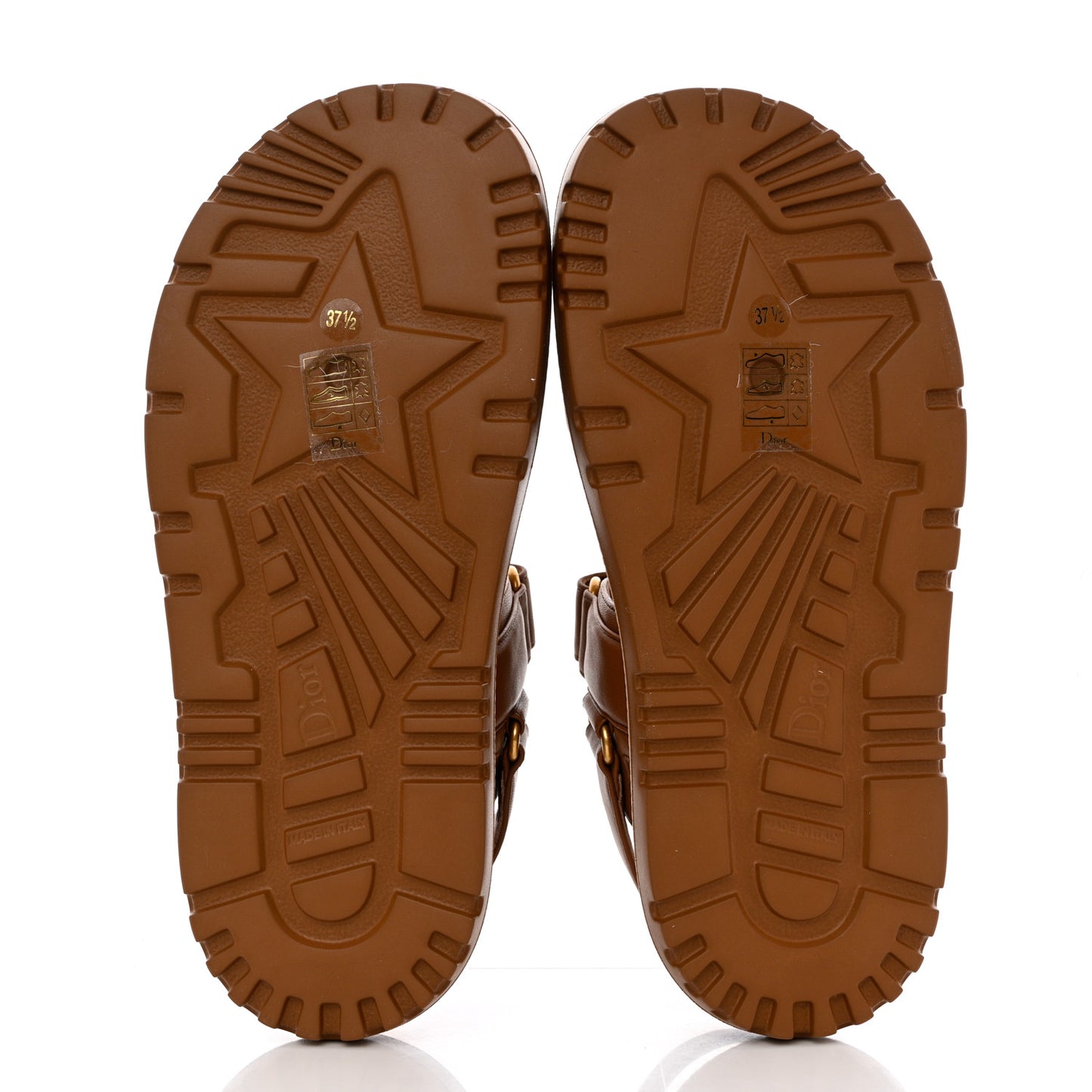 Lambskin Dioract 10mm Sandals 37.5 Golden Saddle