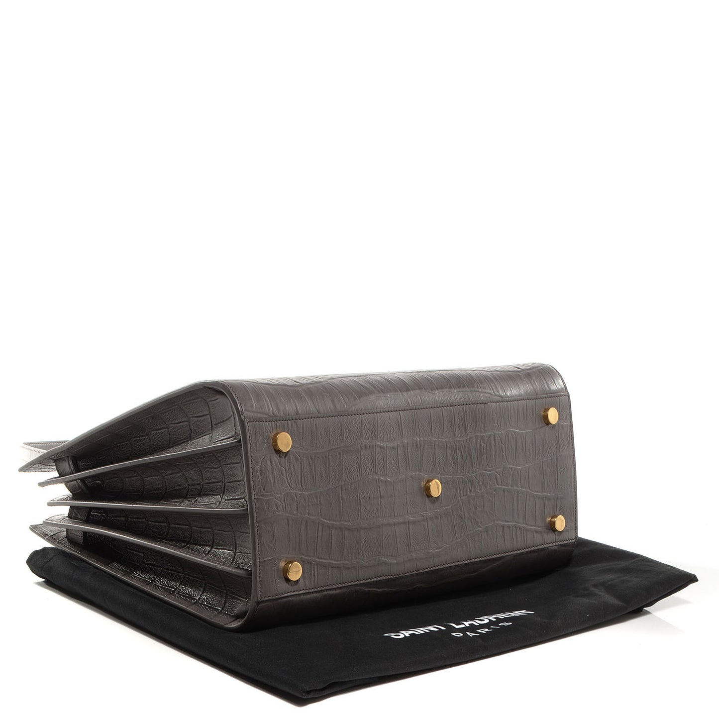 Calfskin Crocodile Embossed Small Sac de Jour Earth