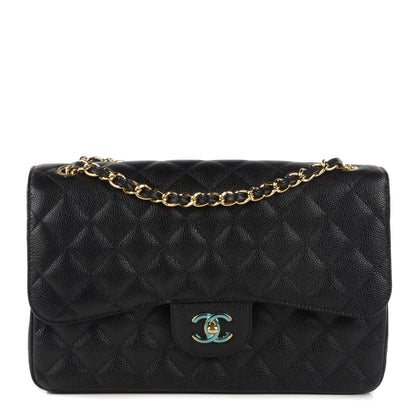 Chanel Caviar Quilted Jumbo Double Flap Black 1 of 8