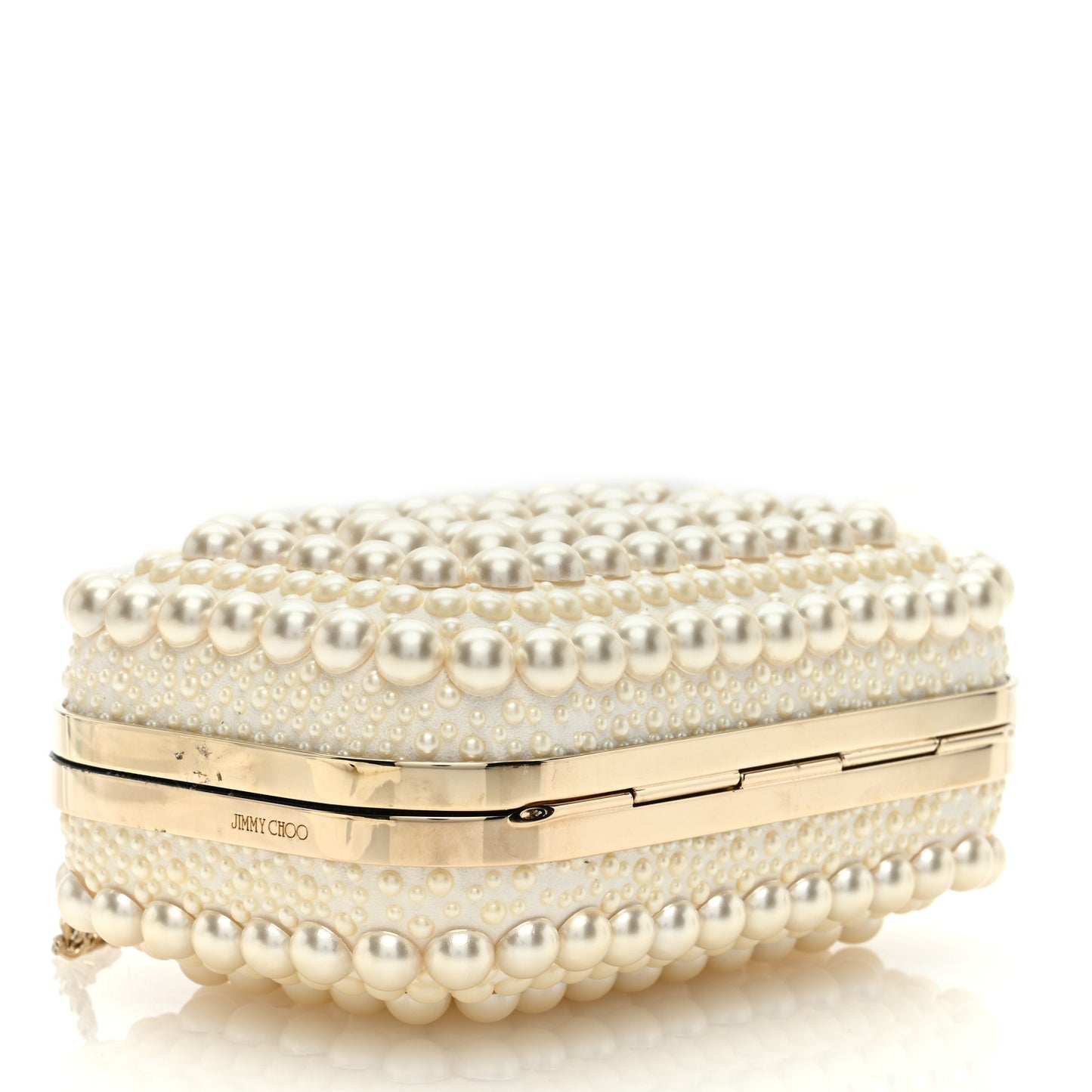 Suede Pearl Embellished Micro Cloud Handbag White