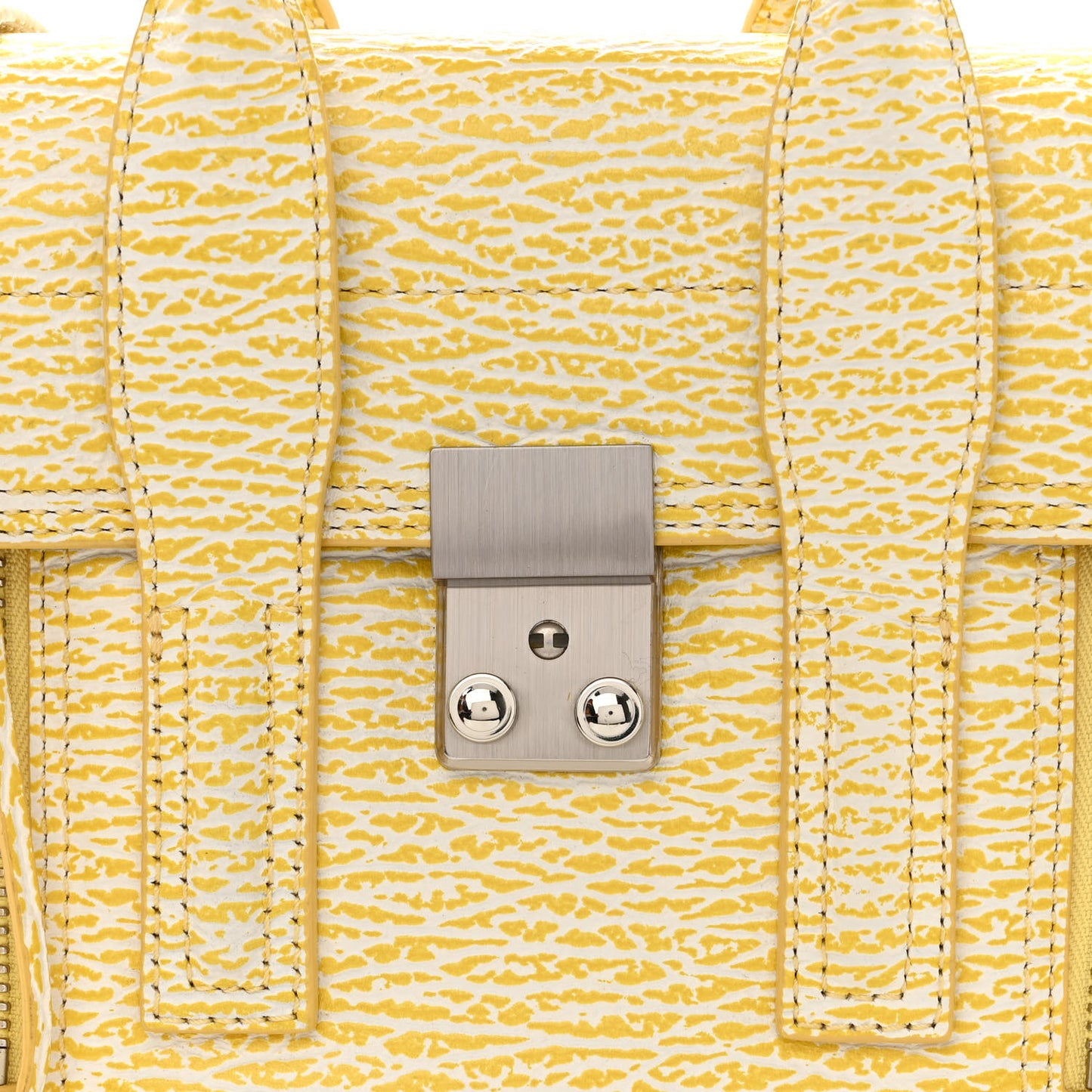 Textured Calfskin Mini Pashli Satchel Ivory Mimosa