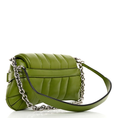 Gucci Nappa Vertical Matelasse Small Maxi Horsebit Chain Shoulder Bag Green 2 of 10