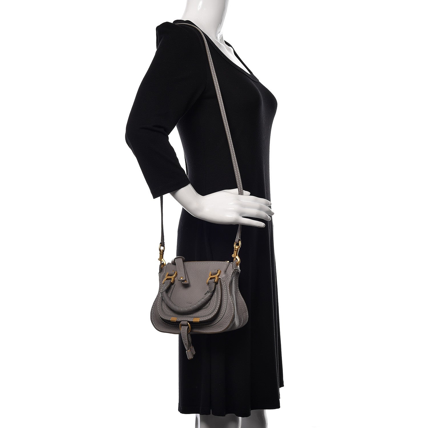 Chloe Calfskin Mini Marcie Satchel Cashmere Grey 3 of 12