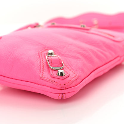 Balenciaga Agneau Silver Hardware Phone Holder Bag Rose Fluo 10 of 12