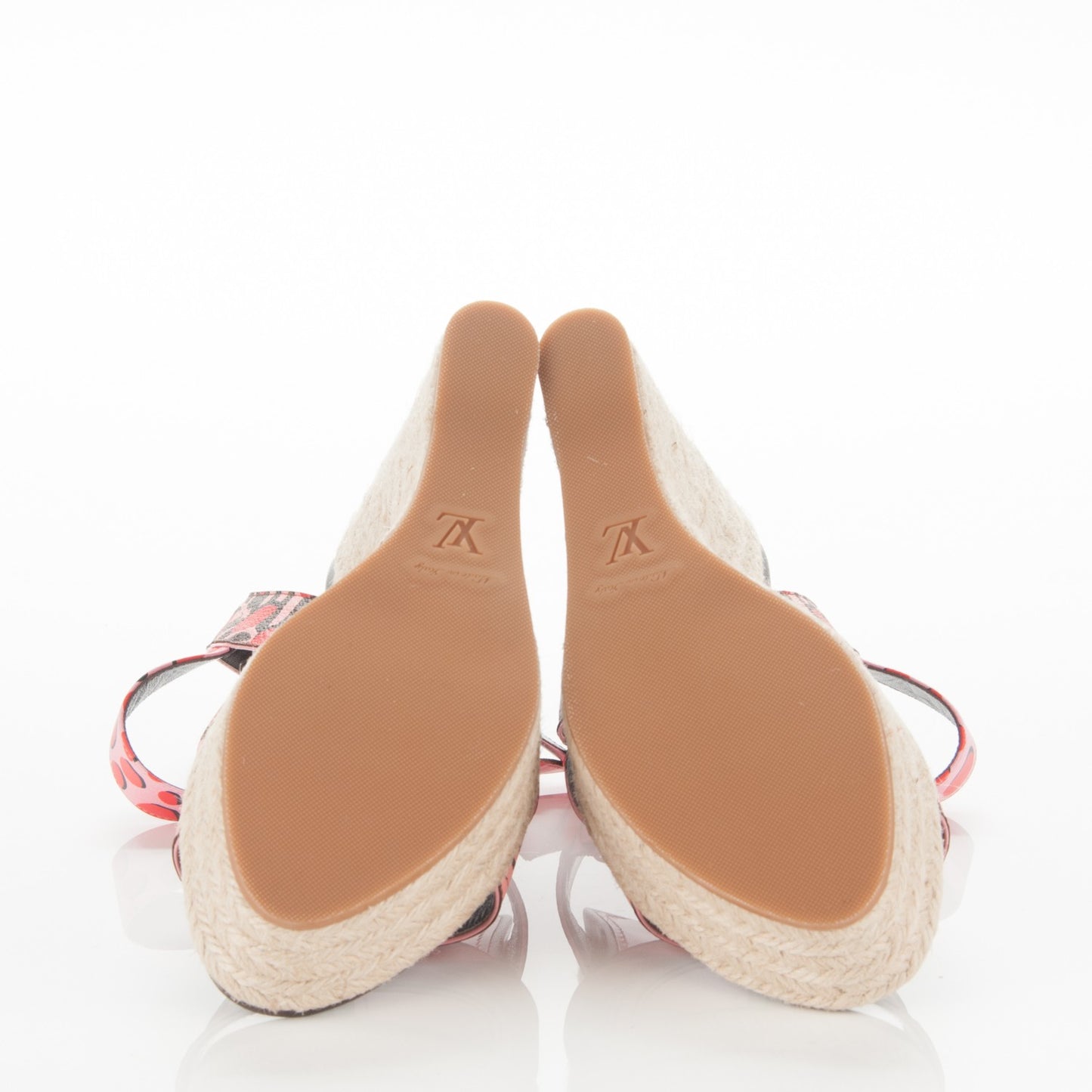 Monogram Jungle Dots Espadrille Wedge Sandal 38 Sugar Pink Poppy