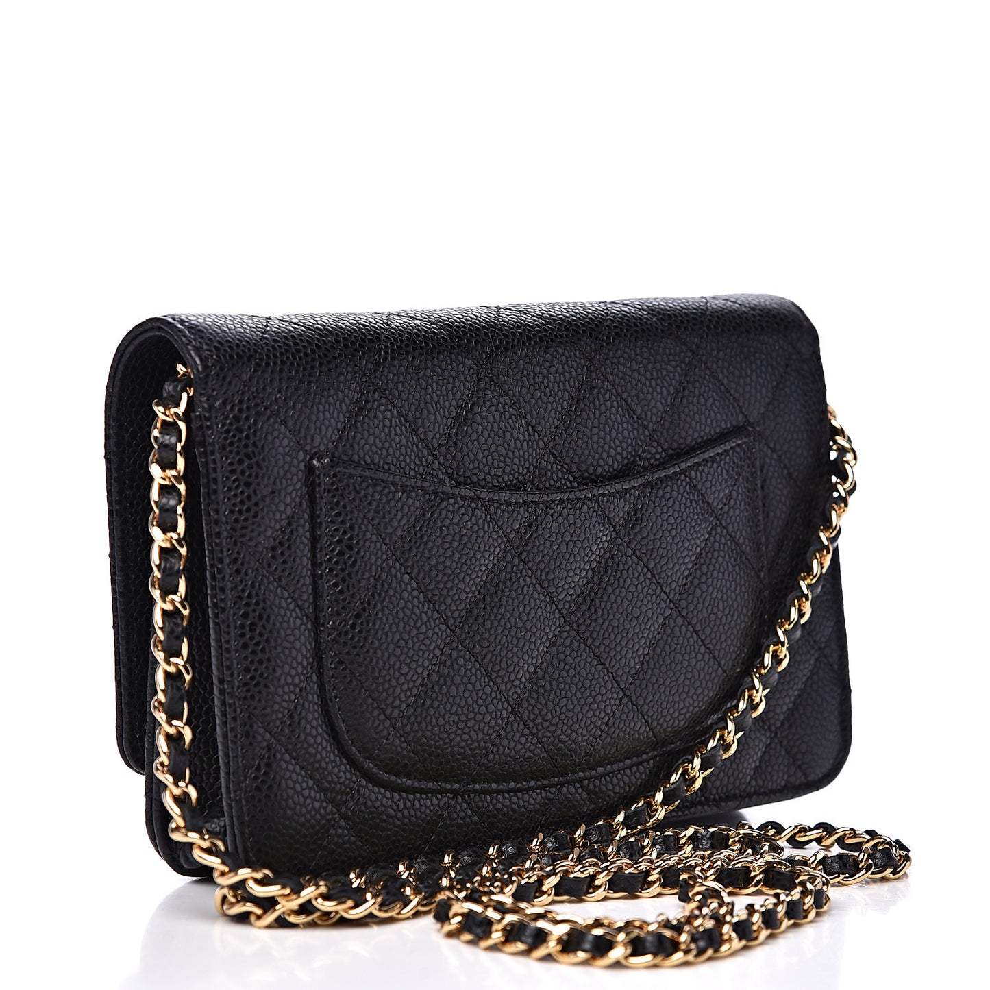 Caviar Quilted Wallet On Chain WOC Black