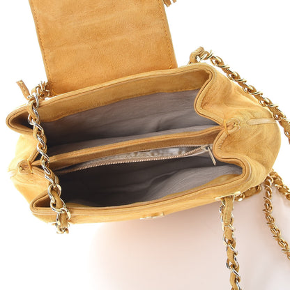 Chanel Suede Quilted Tassel Shoulder Bag Yellow 5 of 16