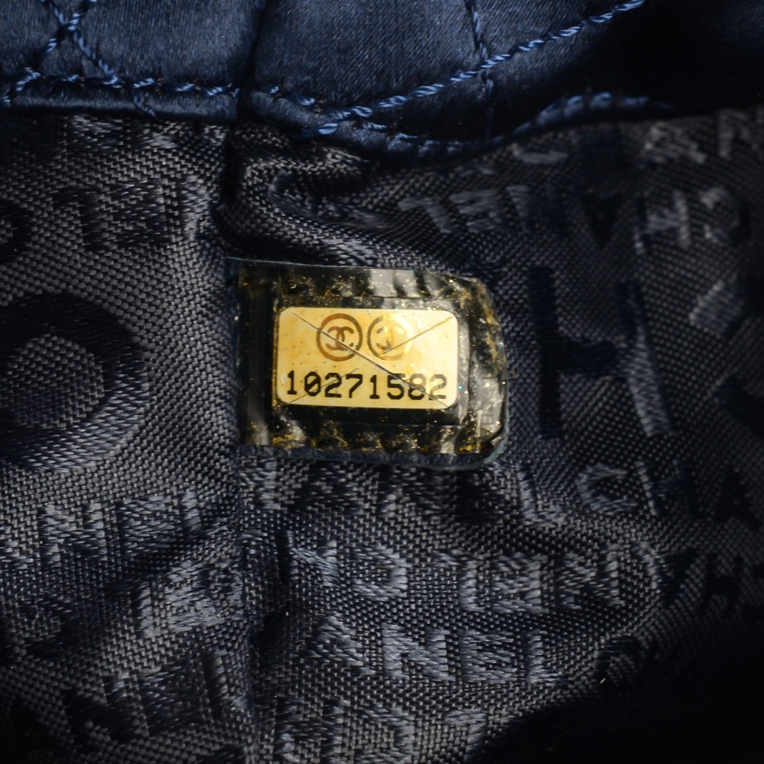 Chanel Satin Diamond Stitch Croissant Pochette Blue 7 of 7