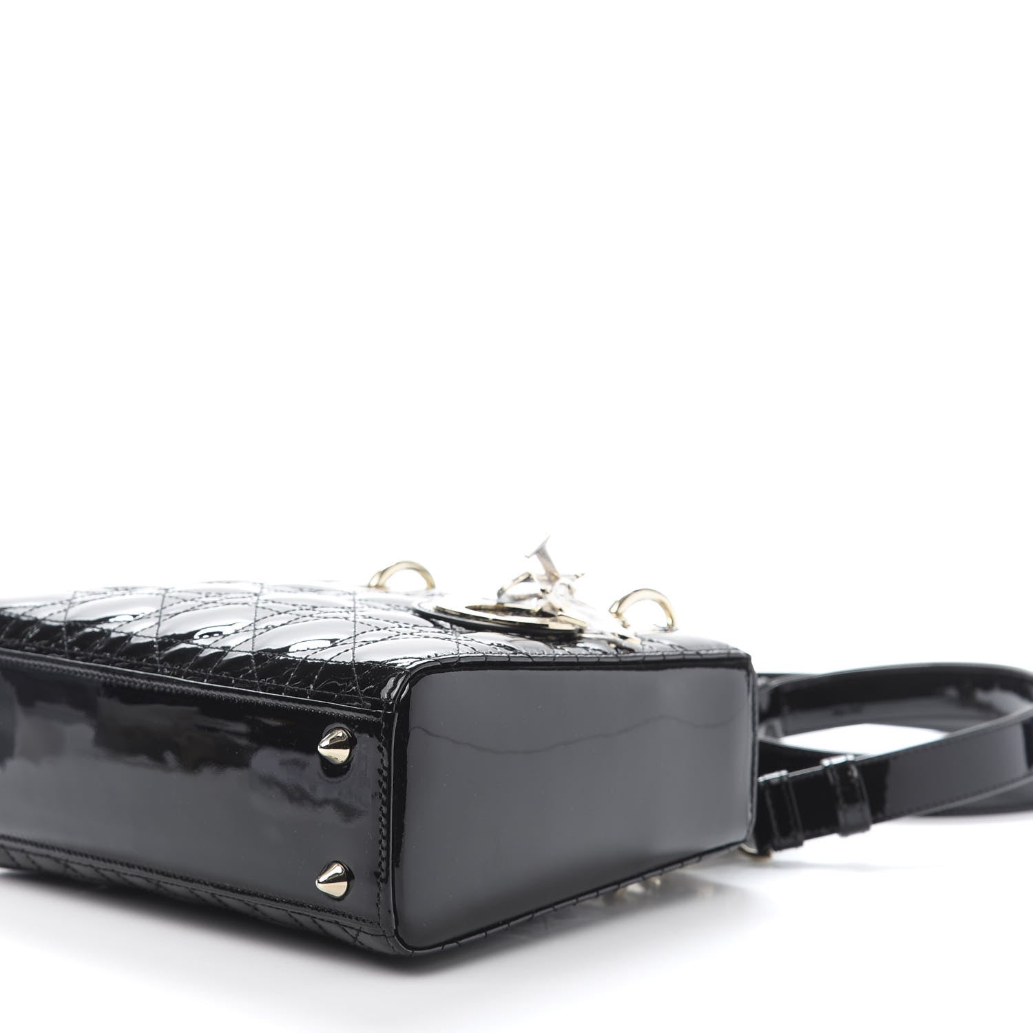 Christian Dior Patent Cannage Small Lady Dior Black 9 of 12