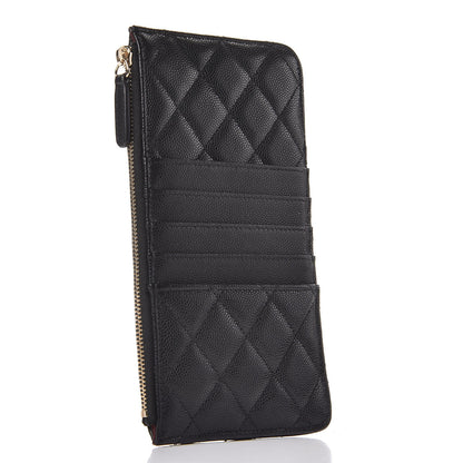 Chanel Caviar Quilted Classic Flat Wallet Pouch Black 3 of 8