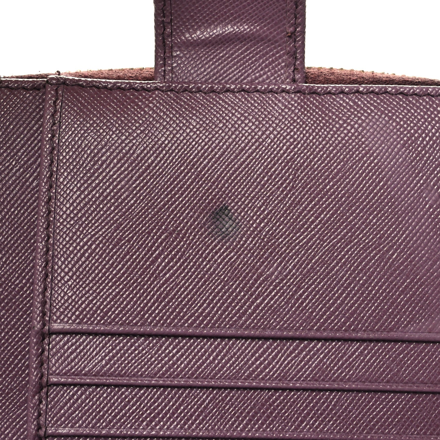 Prada Saffiano Triangle Compact Zip Around Wallet Purple 8 of 9