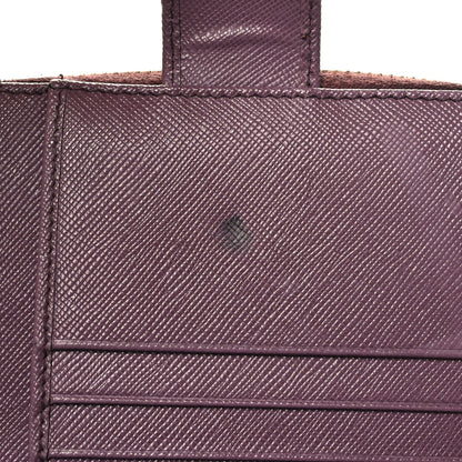 Prada Saffiano Triangle Compact Zip Around Wallet Purple 8 of 9