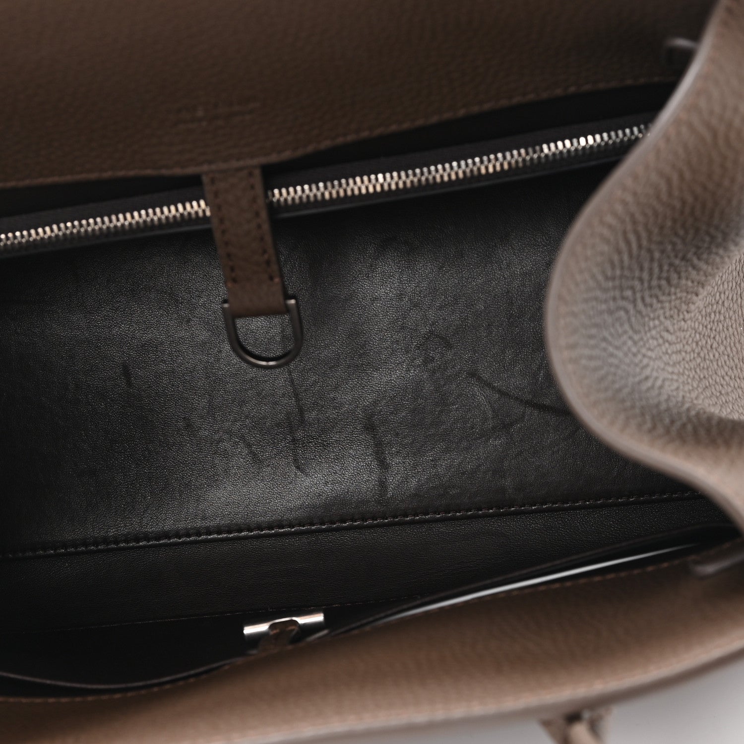 The Row Matte Grained Calfskin Margaux Shoulder 12 Dark Olive 6 of 9