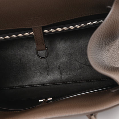 The Row Matte Grained Calfskin Margaux Shoulder 12 Dark Olive 6 of 9