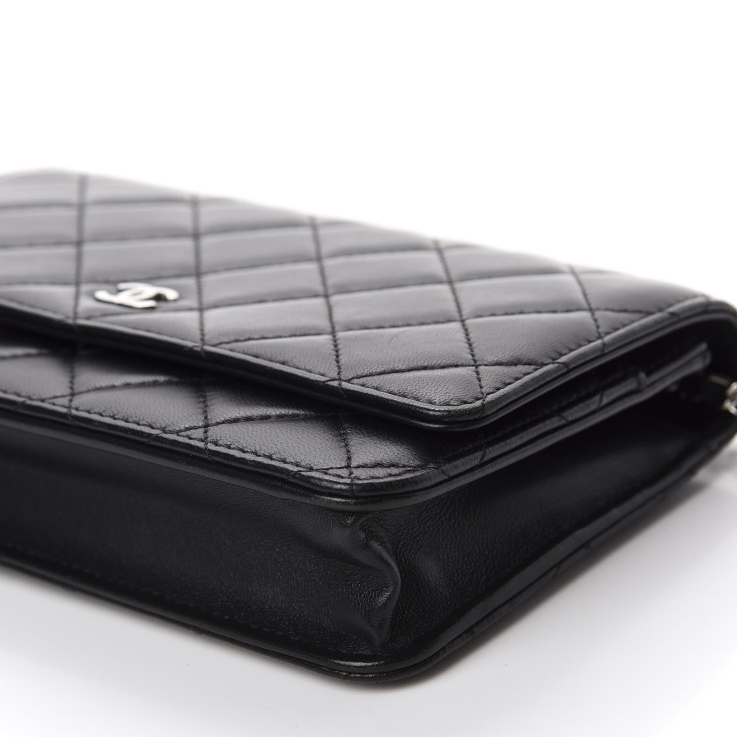 Chanel Lambskin Quilted Wallet On Chain WOC Black 7 of 14