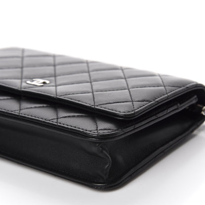 Chanel Lambskin Quilted Wallet On Chain WOC Black 7 of 14